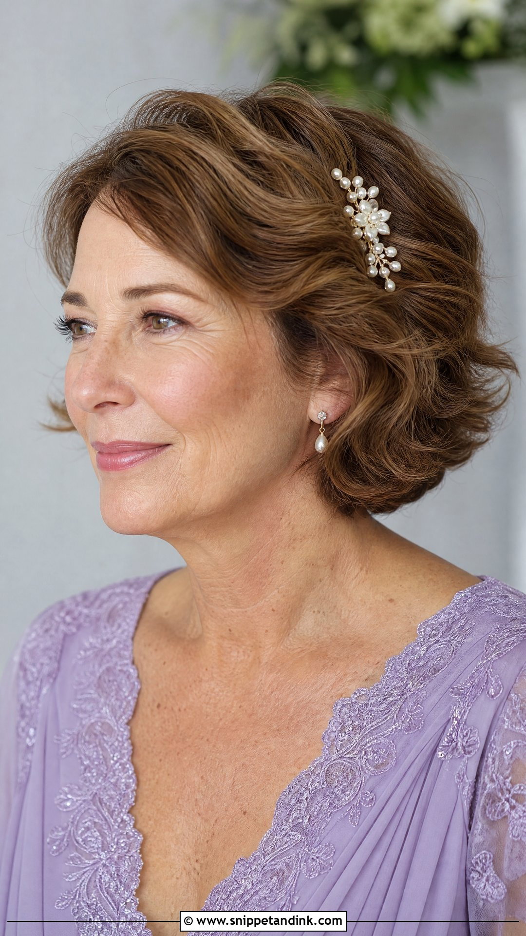 Short Hair With Decorative Hairpin - Snippet and Ink - 20 Mother of the Bride Short Hair Down Ideas