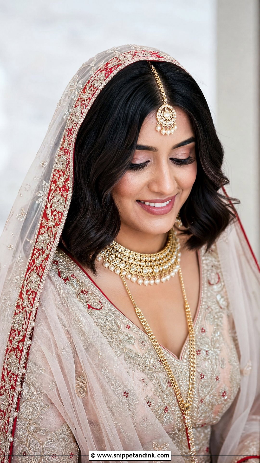 Short Hair With Dupatta For Indian Wedding - Snippet and Ink - 20 Short Hair Styles Indian Wedding