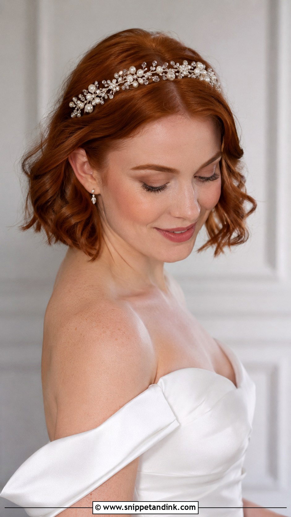 Short Hair With Embellished Headband - Snippet and Ink - 25 Bride Short Hairstyles