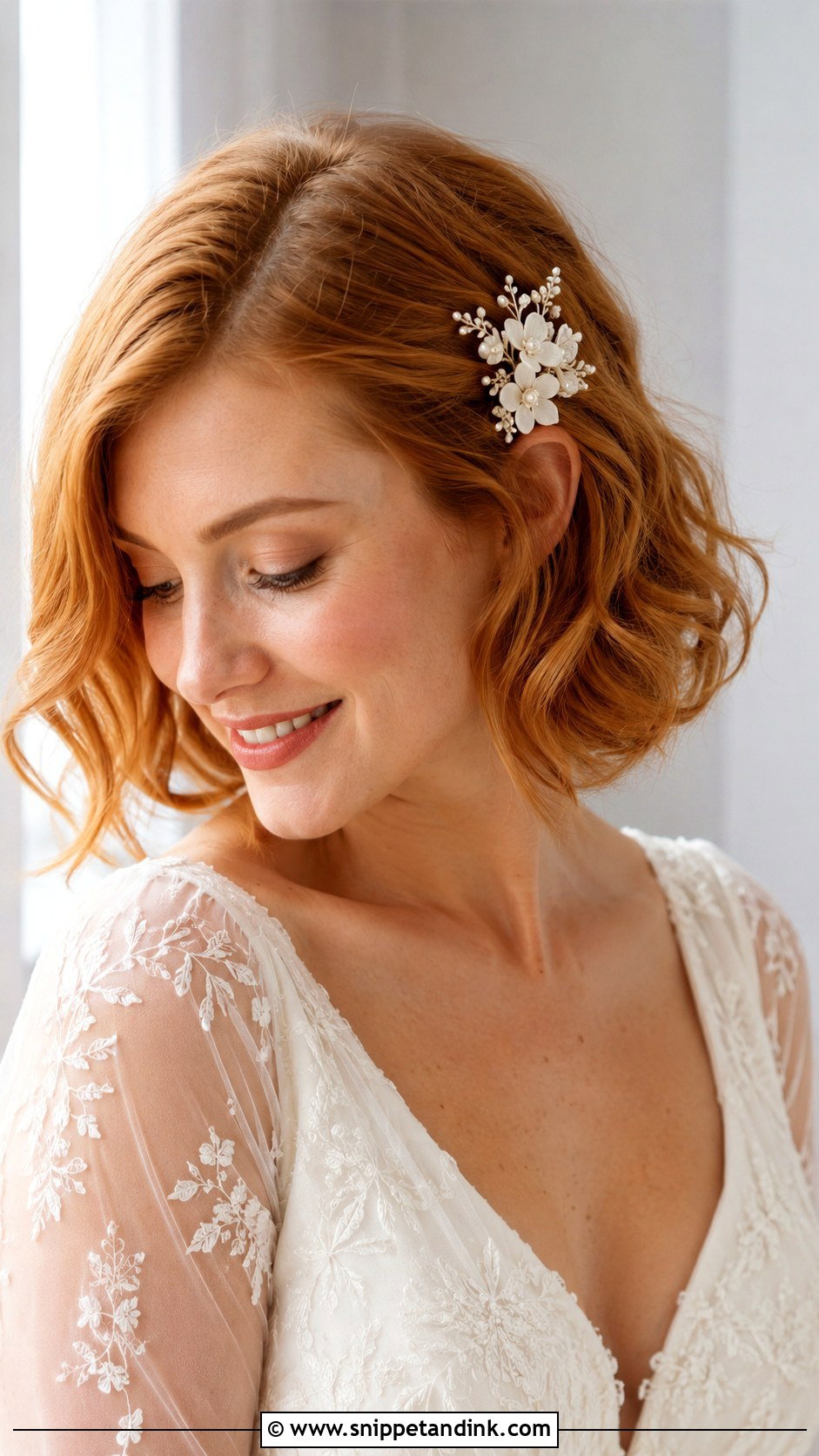 Short Hair With Floral Comb For Wedding - Snippet and Ink - 15 Short Hair for Weddings Ideas