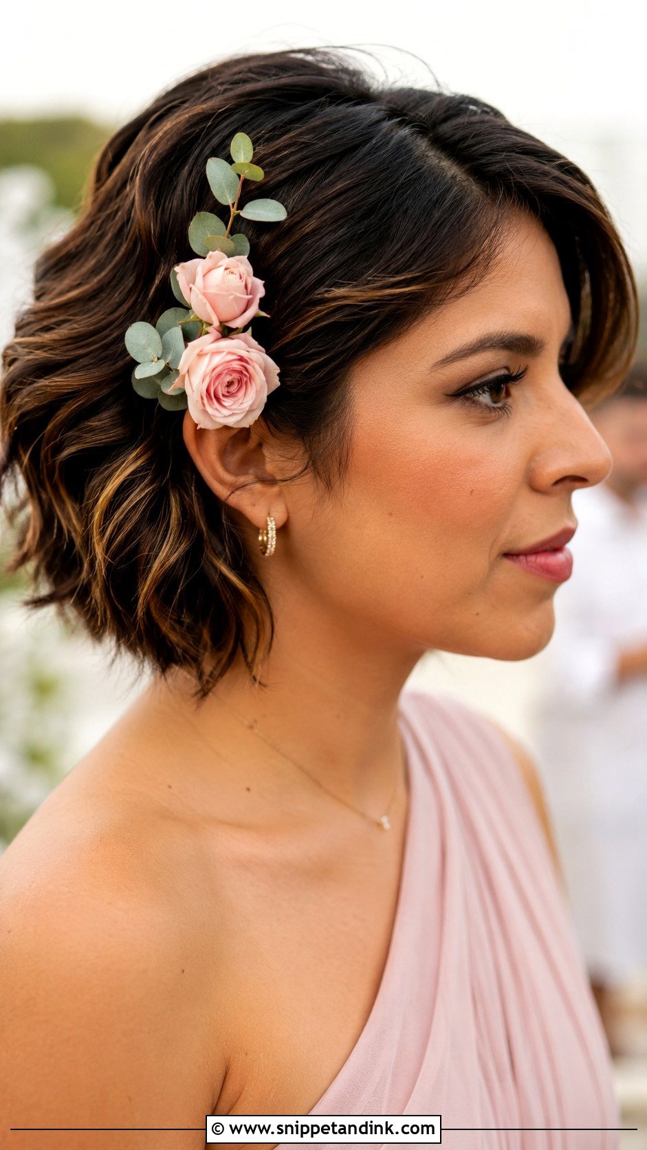 Short Hair With Flower Accessories - Snippet and Ink - 20 Bridemaids Hairstyles Shorter Hair