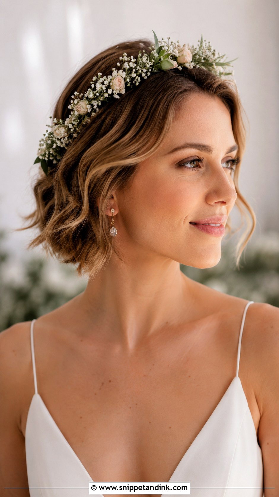 Short Hair With Flower Crown - Snippet and Ink - 15 Wedding Flower Crown Hairstyles