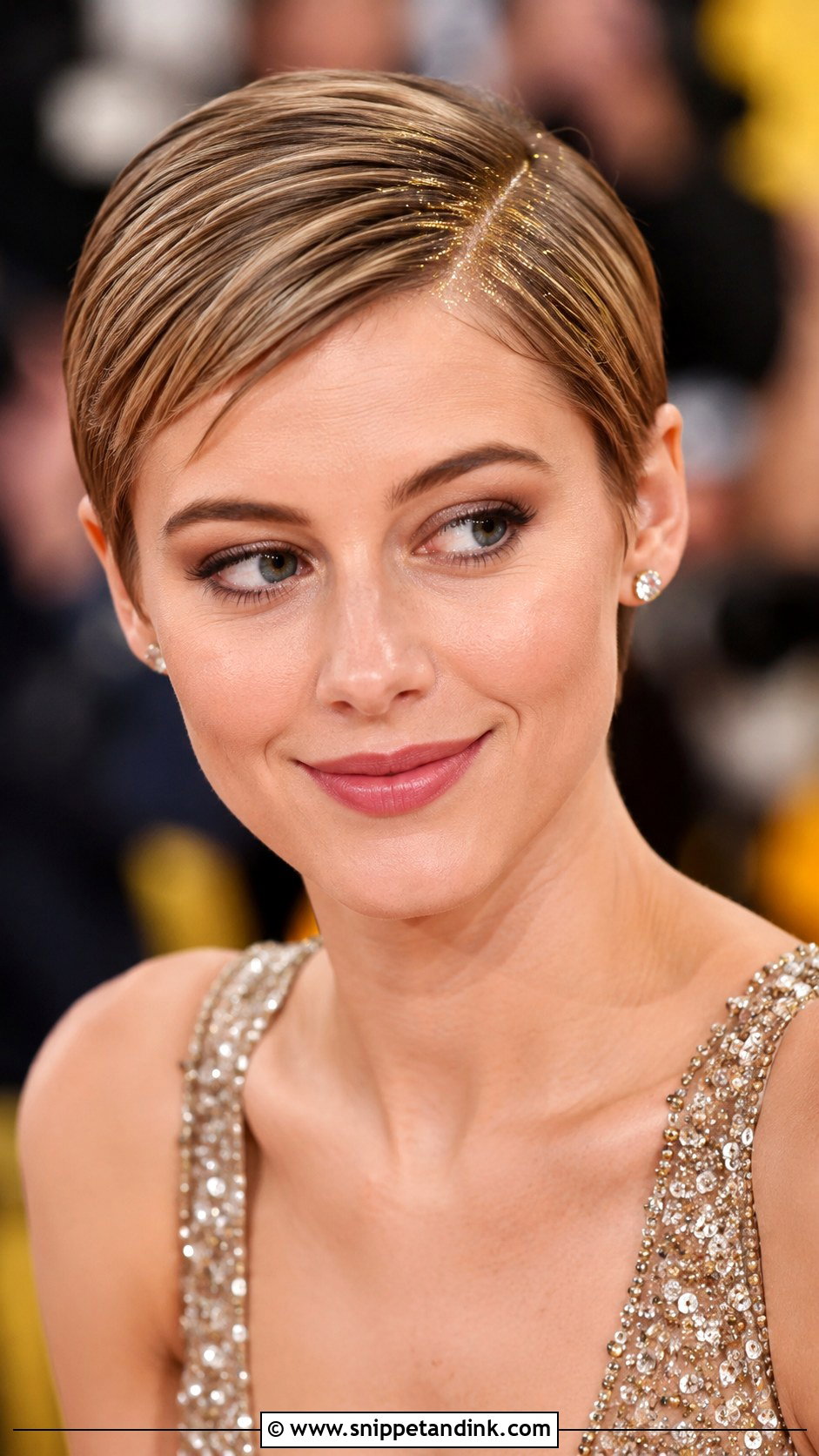 Short Hair With Glitter Accents - Snippet and Ink - 30 Wedding Guest Hairstyles for Short Hair