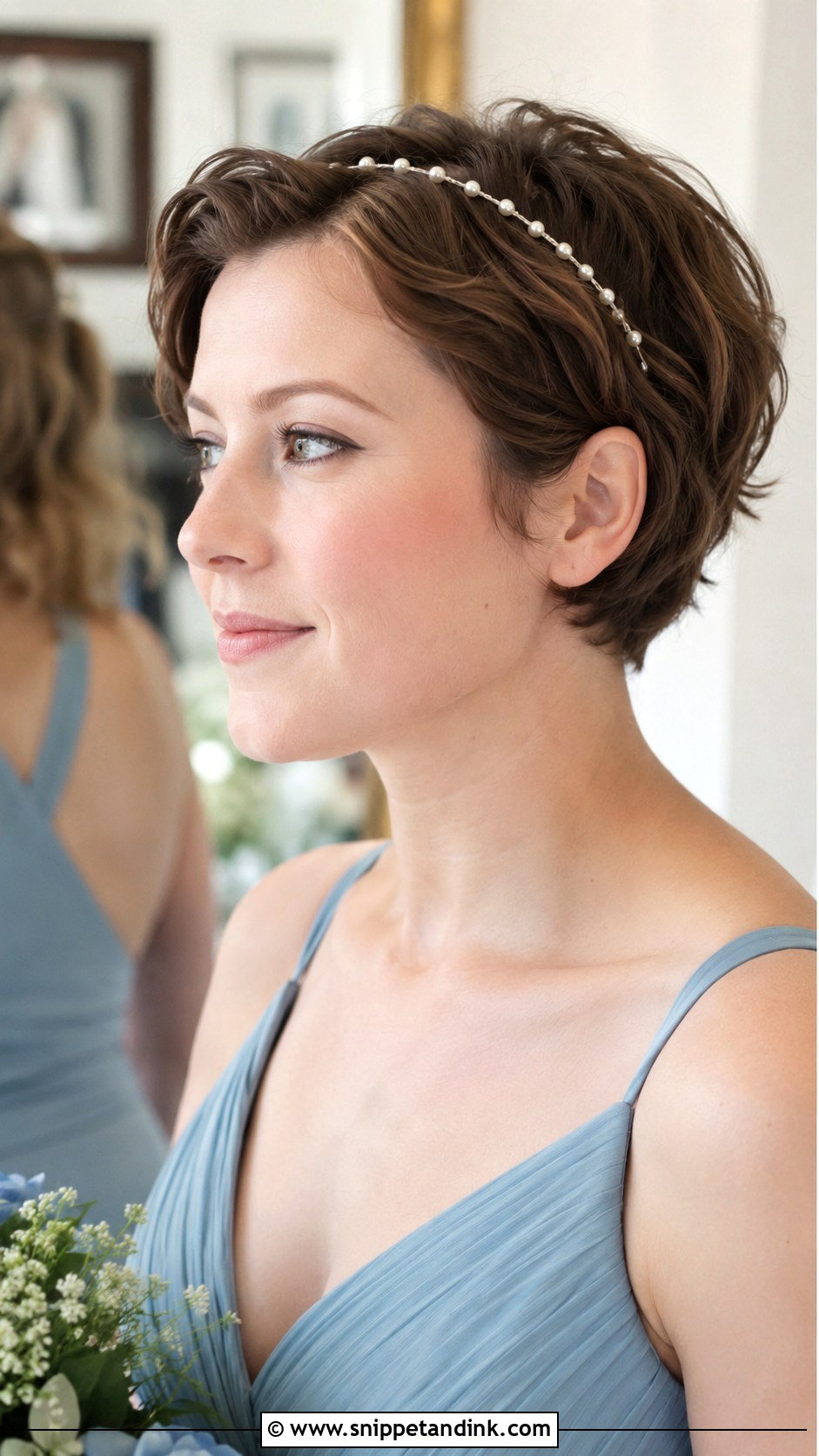 Short Hair With Headband - Snippet and Ink - 30 Short Hair Bridesmaid Hairstyles