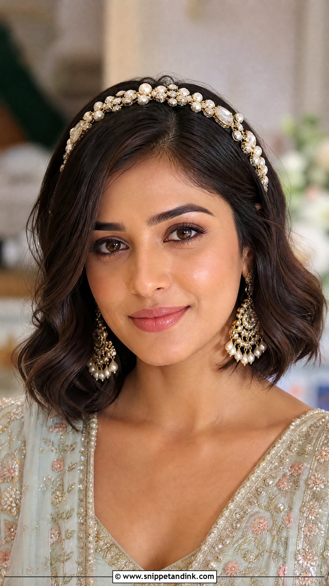 Short Hair With Headband For Indian Wedding - Snippet and Ink - 20 Short Hair Styles Indian Wedding