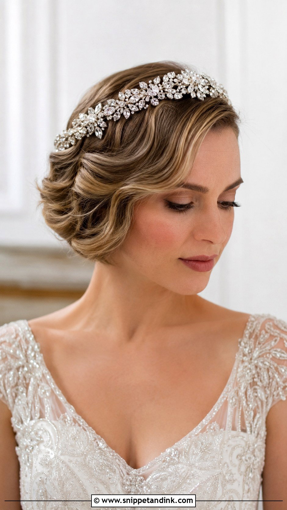 Short Hair With Headpiece - Snippet and Ink - 30 Short Hair Bride Ideas