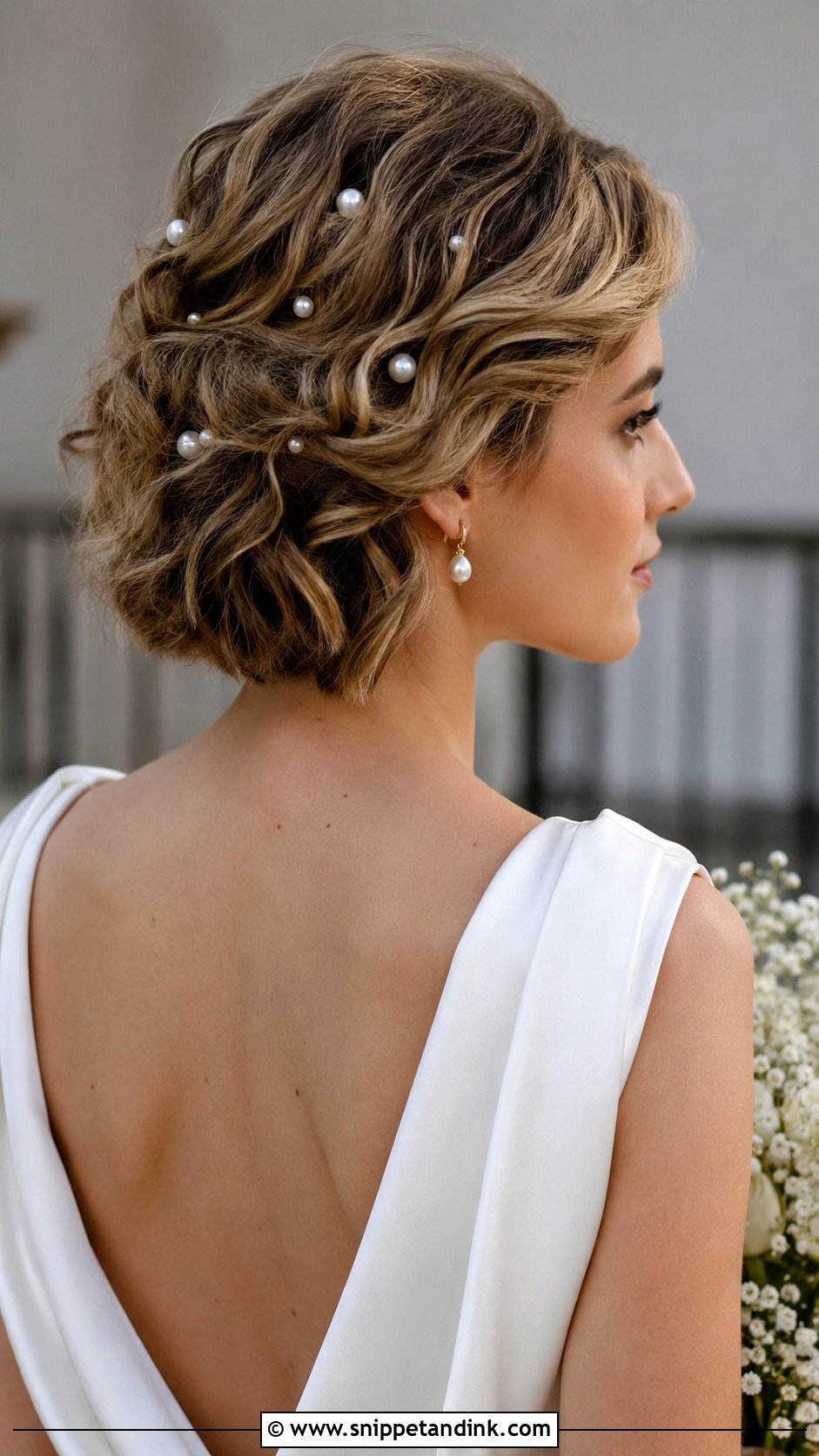 Short Hair With Pearl Accessories - Snippet and Ink - 30 Short Hair Bride Ideas