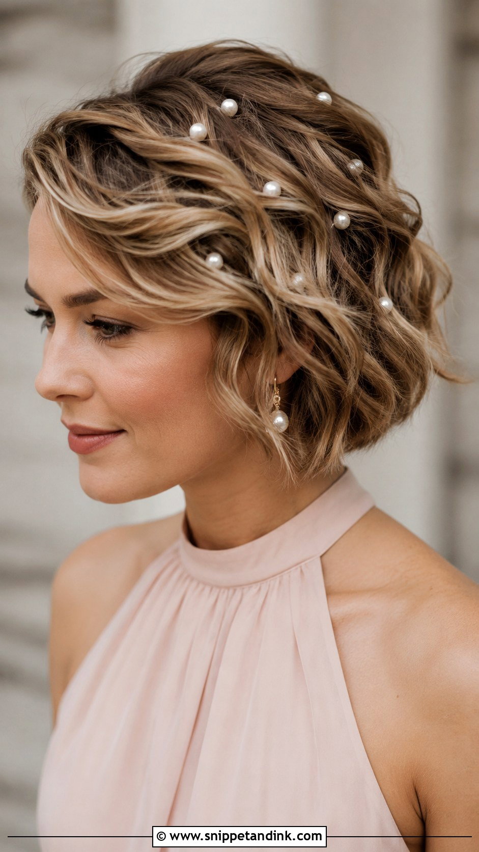 Short Hair With Pearl Pins - Snippet and Ink - 30 Short Hair Styles for Wedding Guest