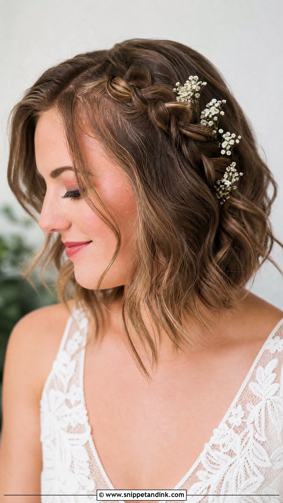 Short Hair With Side Braid - Snippet and Ink - 20 Short Haired Bride Ideas