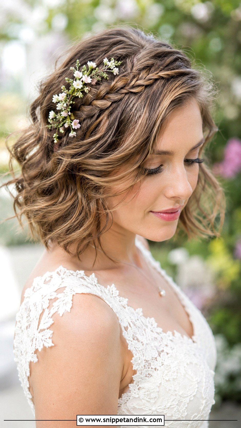 Short Hair With Side Braid - Snippet and Ink - 25 Bride Short Hairstyles