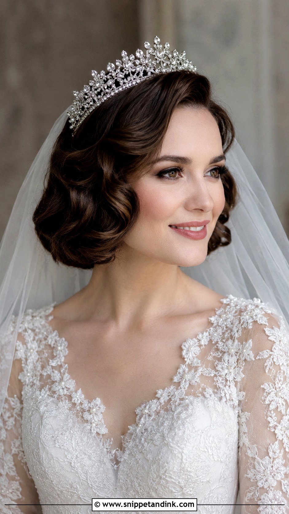 Short Hair With Sparkling Tiara - Snippet and Ink - 25 Short Hair Style for Wedding Ideas