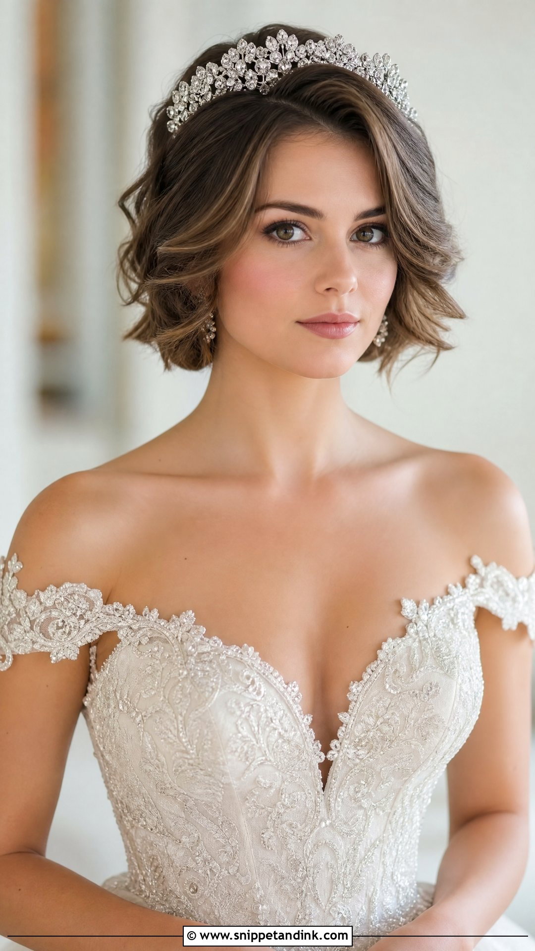 Short Hair With Tiara Wedding Look - Snippet and Ink - 20 Wedding Hairstyles for Bride Short Hair
