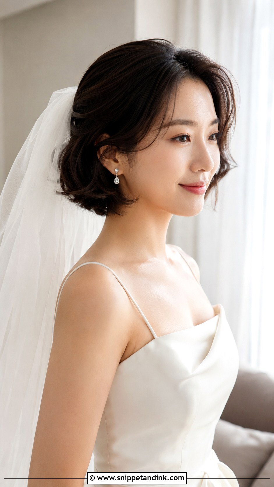 Short Hair With Veil Wedding Hair - Snippet and Ink - 15 Wedding Hair Styles for Shorter Hair