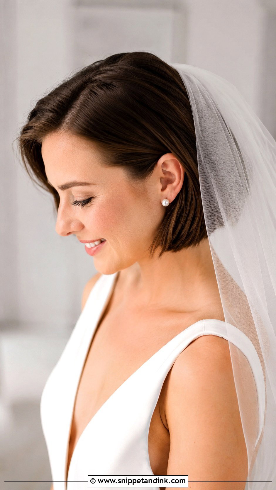 Short Hair With Veil Wedding Hairstyle - Snippet and Ink - 20 Elegant Short Hairstyles for Wedding