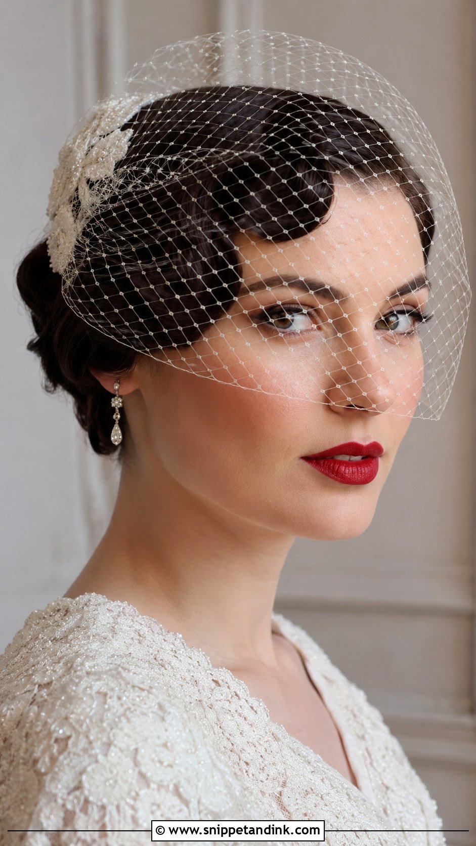 Short Hair with Birdcage Veil - Snippet and Ink - 25 Hairstyle for Wedding Short Hair Ideas