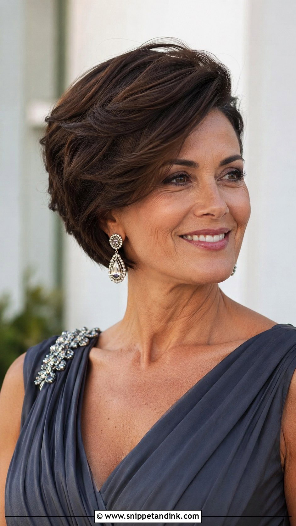 Short Hair with Deep Side Part - Snippet and Ink - 25 Mother of the Bride Short Hair Ideas