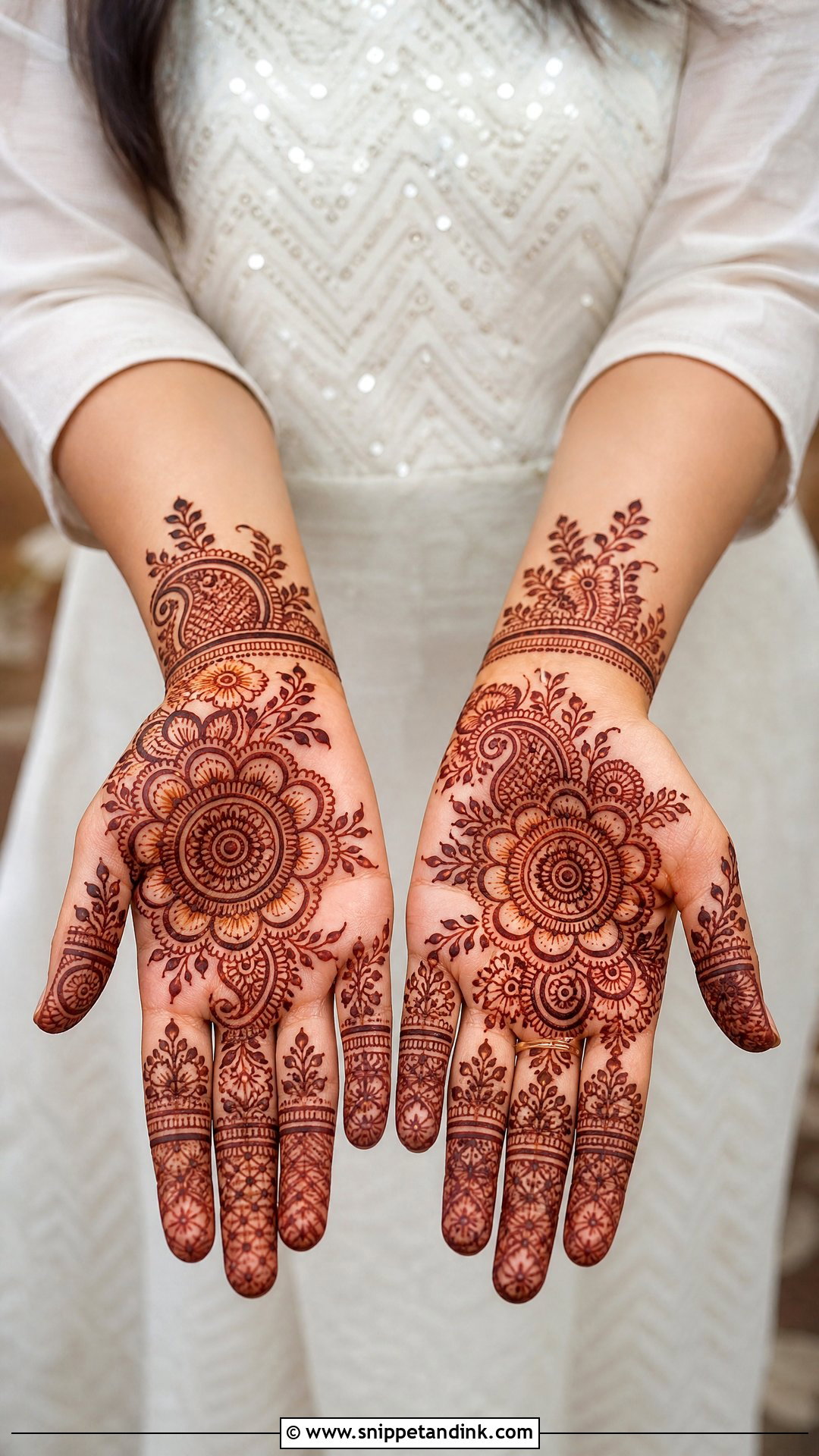 Short Half Hand Mehndi Design - Snippet and Ink - 30 Short Mehndi Designs