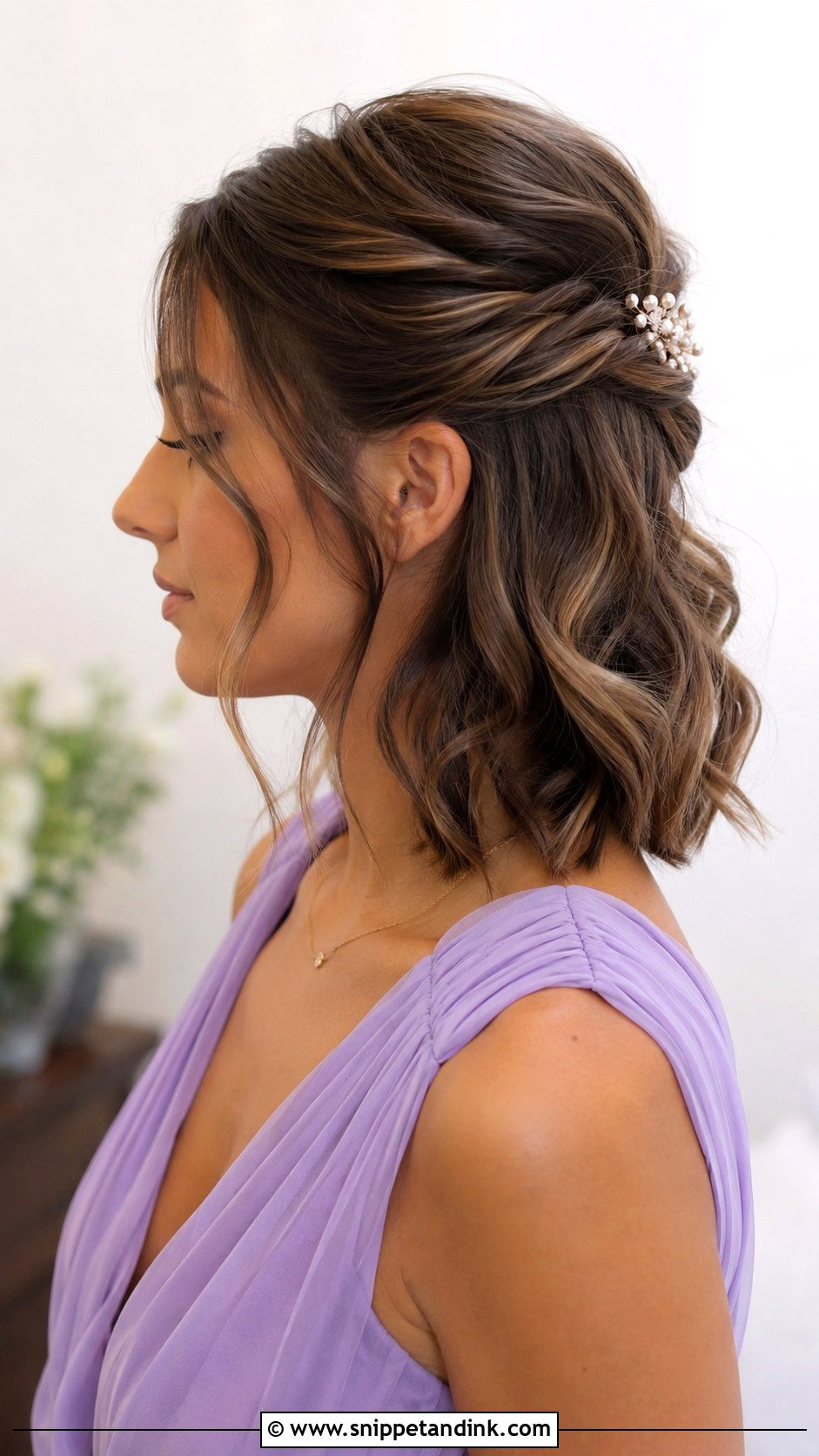 Short Half Up Bob For Bridesmaid - Snippet and Ink - 20 Short Hair for Wedding Bridesmaid Ideas
