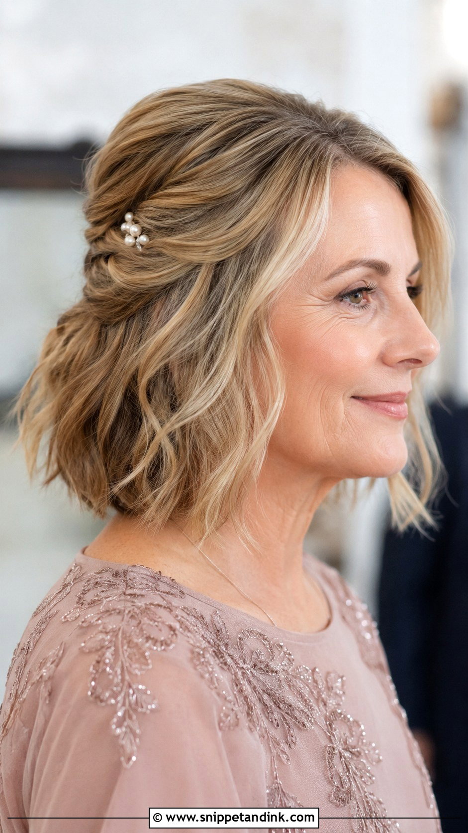Short Half Up Bob For Mother Of Groom - Snippet and Ink - 15 Mother of Groom Hairstyles for Short Hair