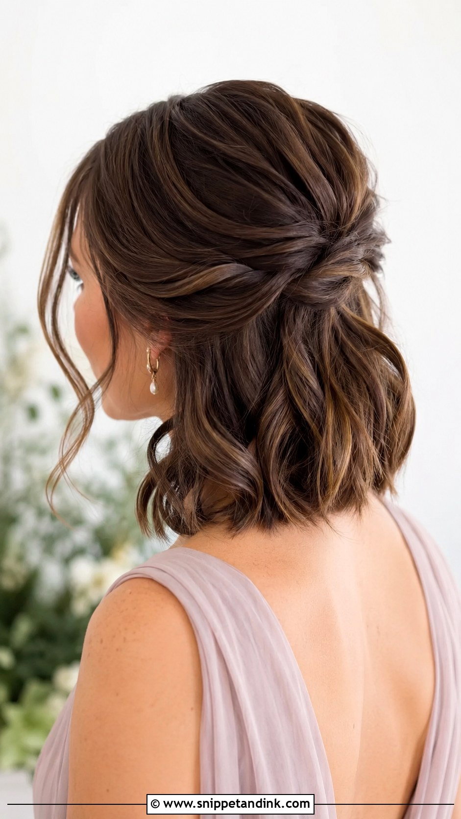 Short Half Up Bridesmaid Hairstyle - Snippet and Ink - 20 Bridesmaid Hairstyle Shorthair Ideas