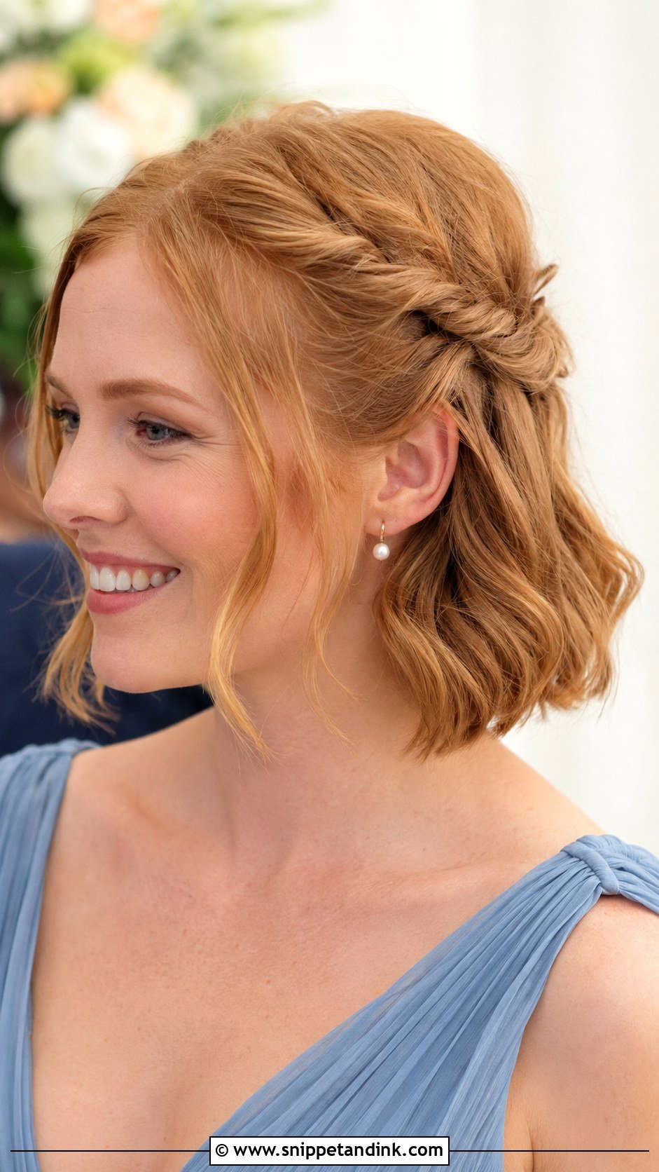 Short Half Up Hair For Wedding Guest - Snippet and Ink - 15 Short Hair Dos for Wedding Guest