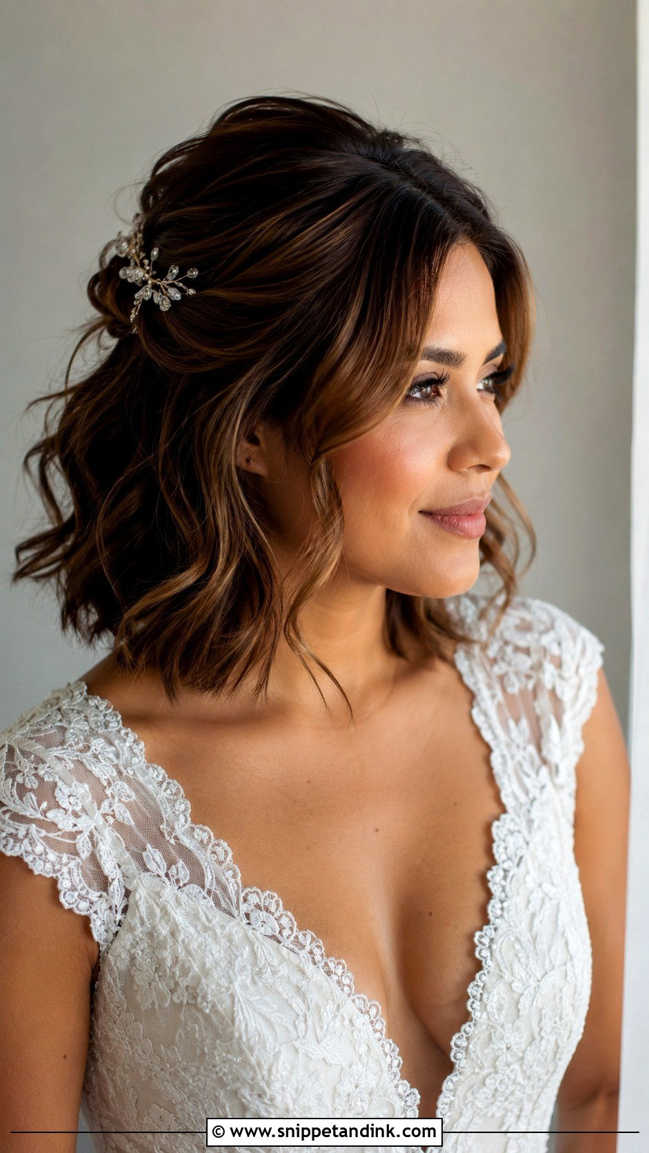 Short Half Up Hair For Wedding - Snippet and Ink - 15 Short Hair Designs for Wedding Ideas