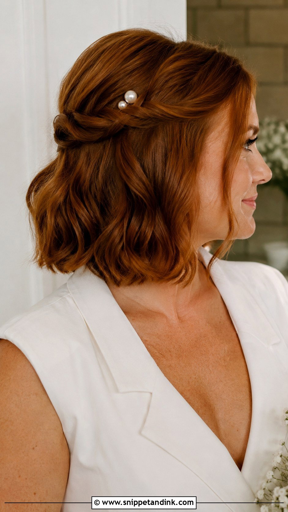 Short Half Up Half Down Wedding Hair With Pearls - Snippet and Ink - 15 Half-Up Half-Down Wedding Hair Pearls