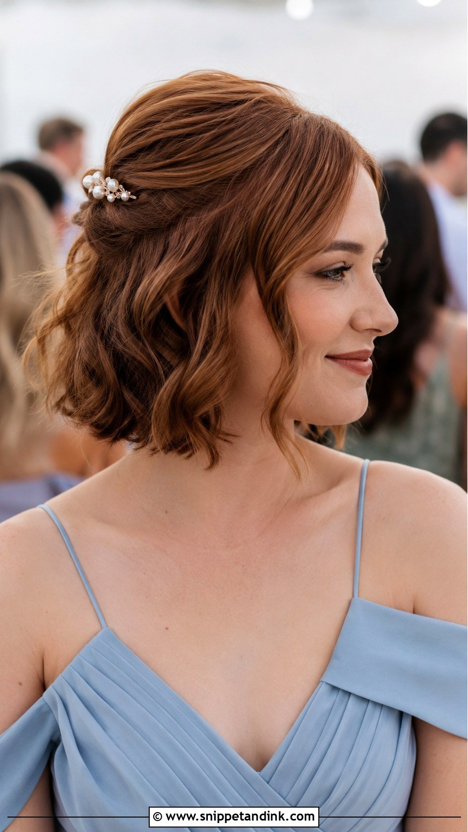 Short Half Up Wedding Guest Hair - Snippet and Ink - 15 Wedding Guest Hair for Short Hair Ideas