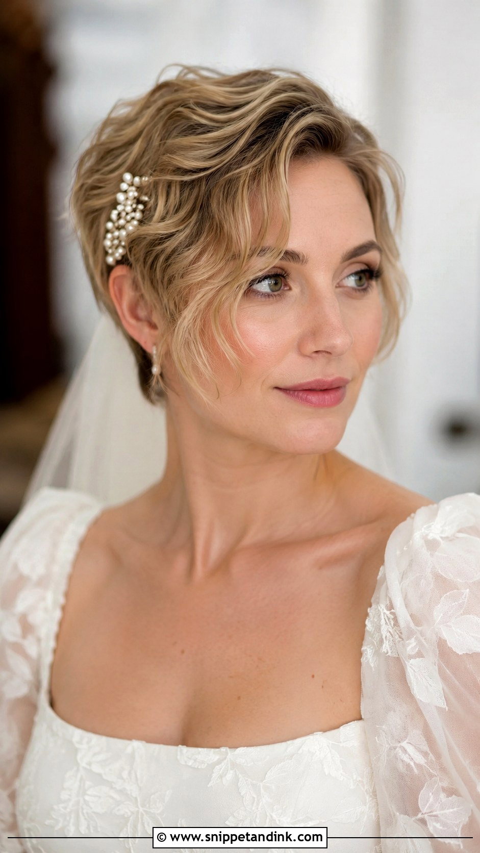 Short Half Up Wedding Hair - Snippet and Ink - 15 Wedding Hair Styles for Shorter Hair