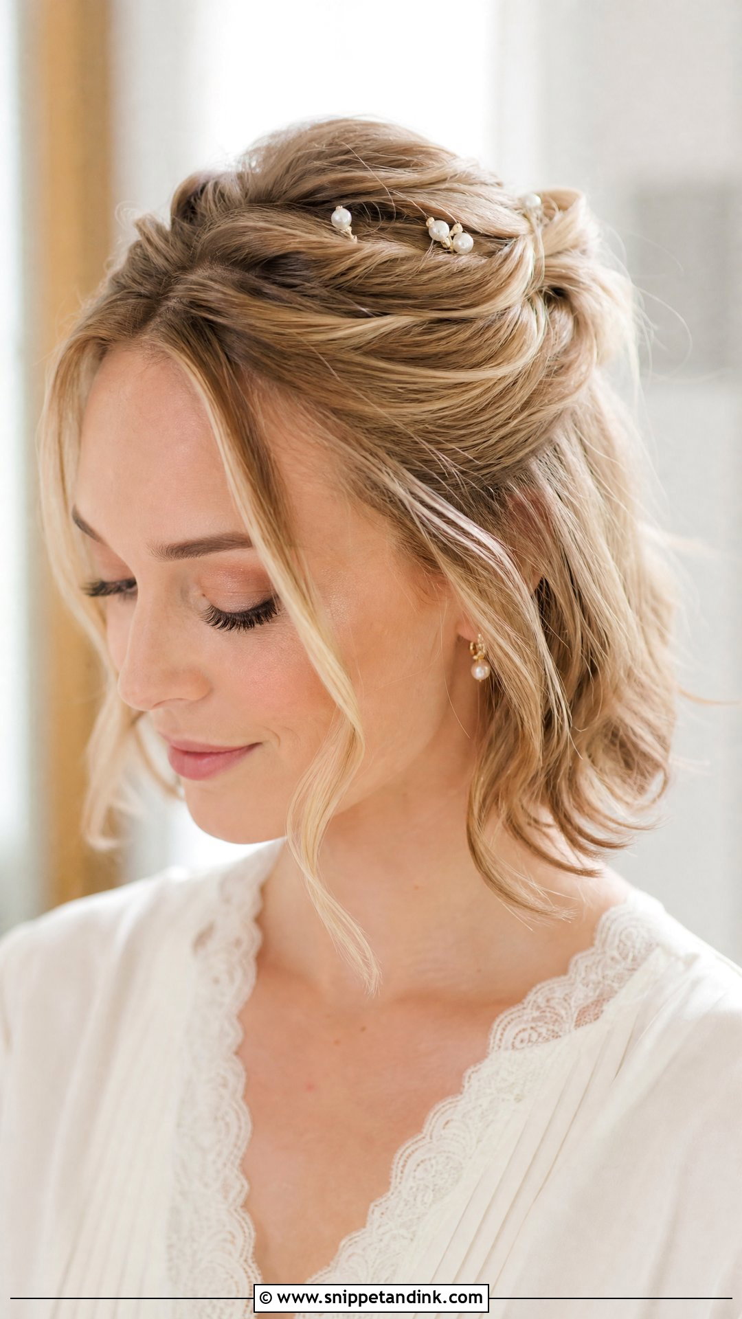 Short Half Up Wedding Hair - Snippet and Ink - 15 Easy Wedding Hairstyles Do It Yourself Short