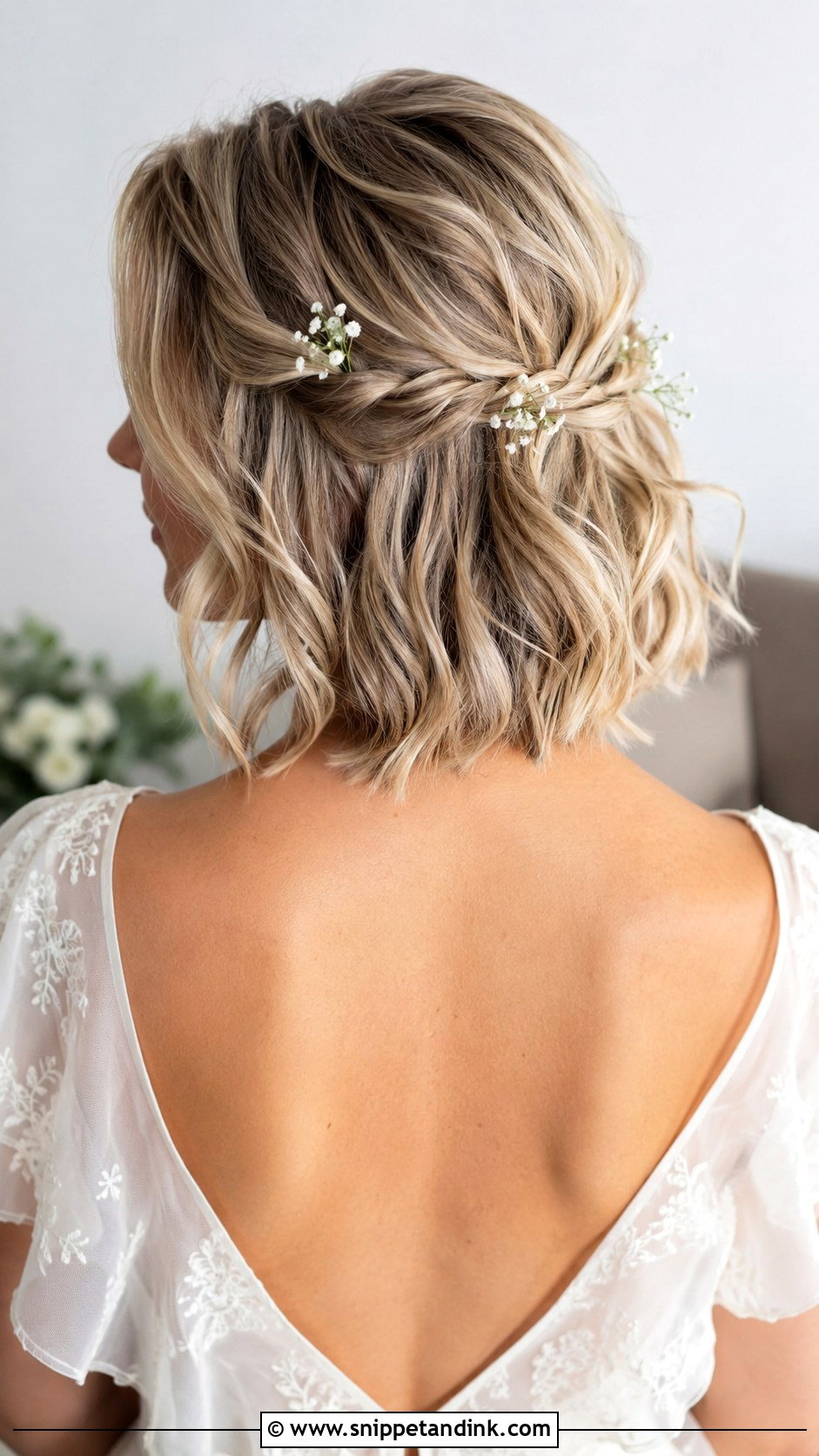 Short Half Up Wedding Hairstyle - Snippet and Ink - 15 Short Hairstyles for Women Wedding