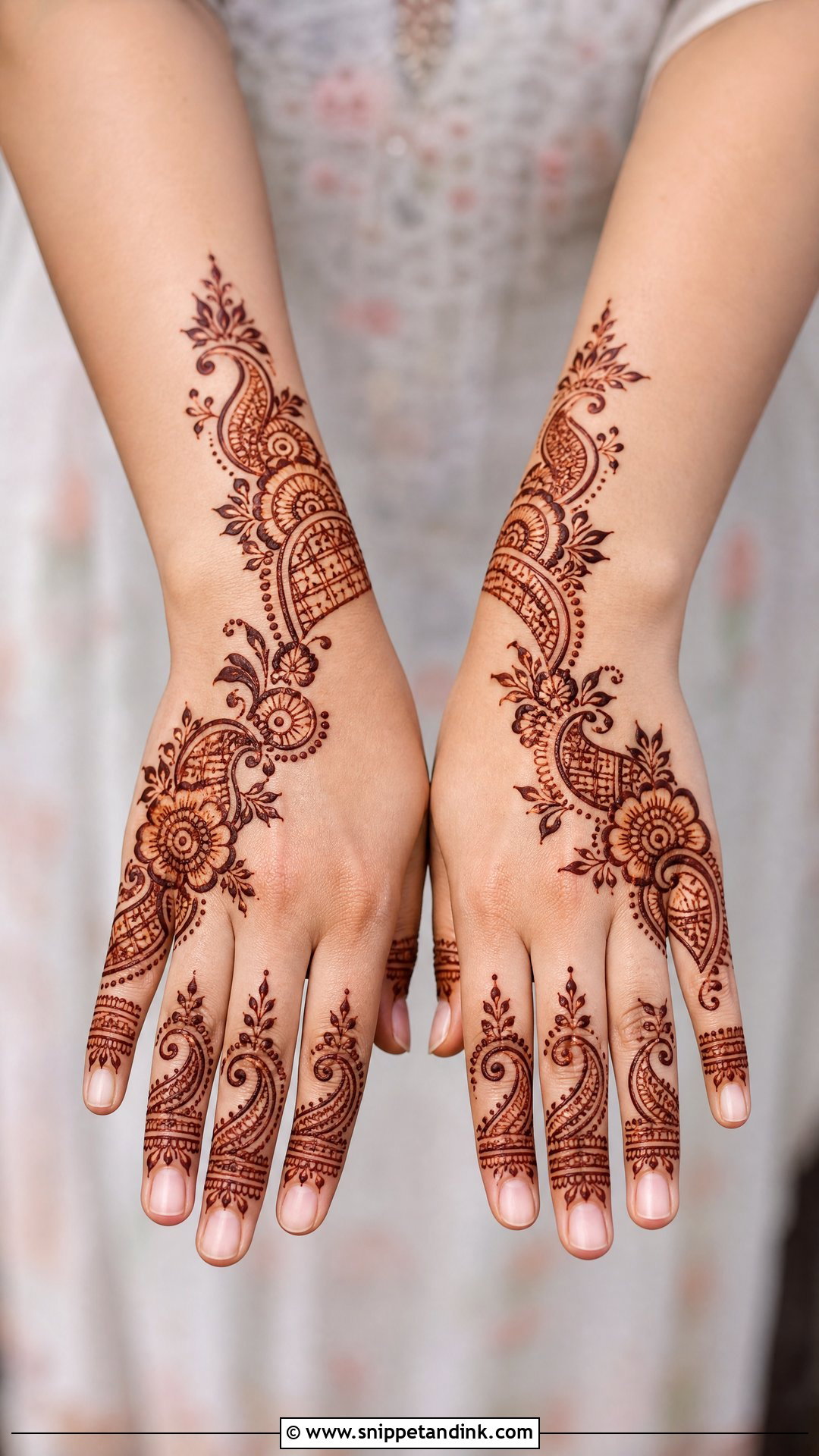 Short Indo Arabic Mehndi Design - Snippet and Ink - 30 Short Mehndi Designs