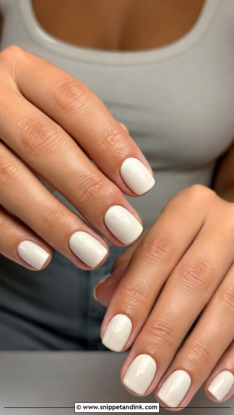 Short Ivory Wedding Nails - Snippet and Ink - 30 Short Wedding Nails