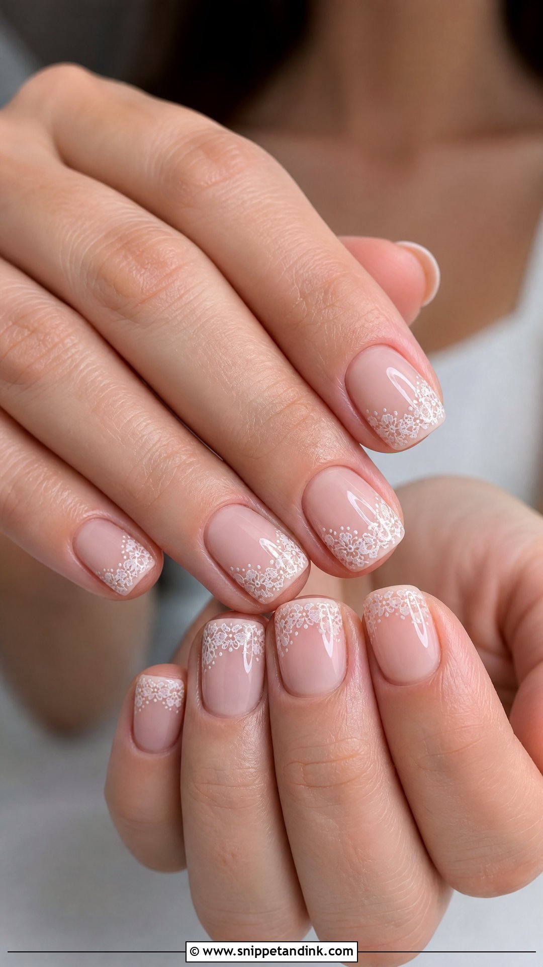 Short Lace Wedding Nails - Snippet and Ink - 25 Lace Wedding Nails