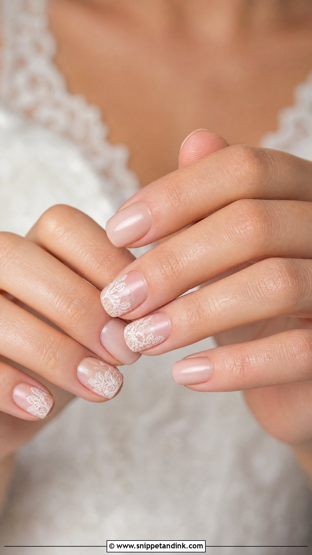 Short Lace Wedding Nails - Snippet and Ink - 25 Short Wedding Nails for Bride