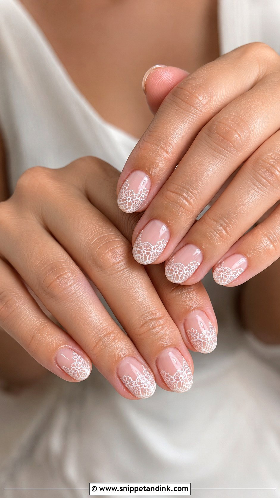 Short Lace Wedding Nails - Snippet and Ink - 30 Short Wedding Nails