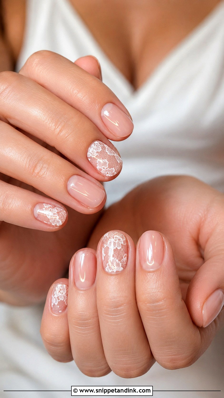 Short Lace Wedding Nails - Snippet and Ink - 20 Short Nails for Wedding