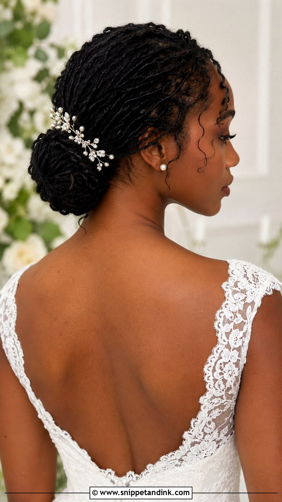 Short Locs Bridal Updo - Snippet and Ink - 15 Short Locs Wedding Hairstyles