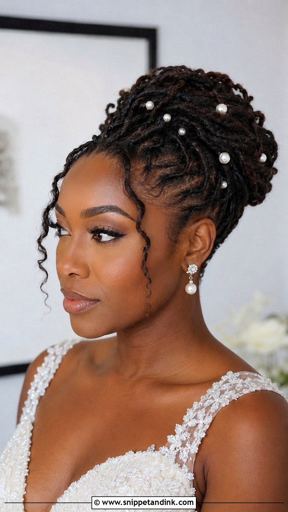 Short Locs Crown Twist - Snippet and Ink - 15 Short Locs Wedding Hairstyles