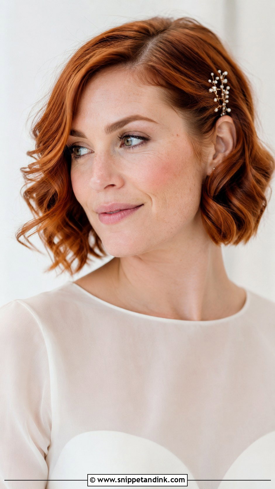 Short Loose Curls Bridal Hair - Snippet and Ink - 15 Loose Curls Bridal Hair