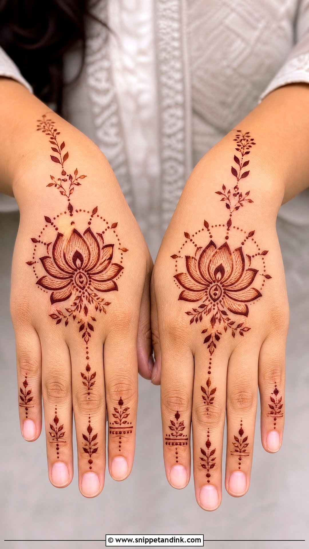 Short Lotus Mehndi Design - Snippet and Ink - 30 Short Mehndi Designs