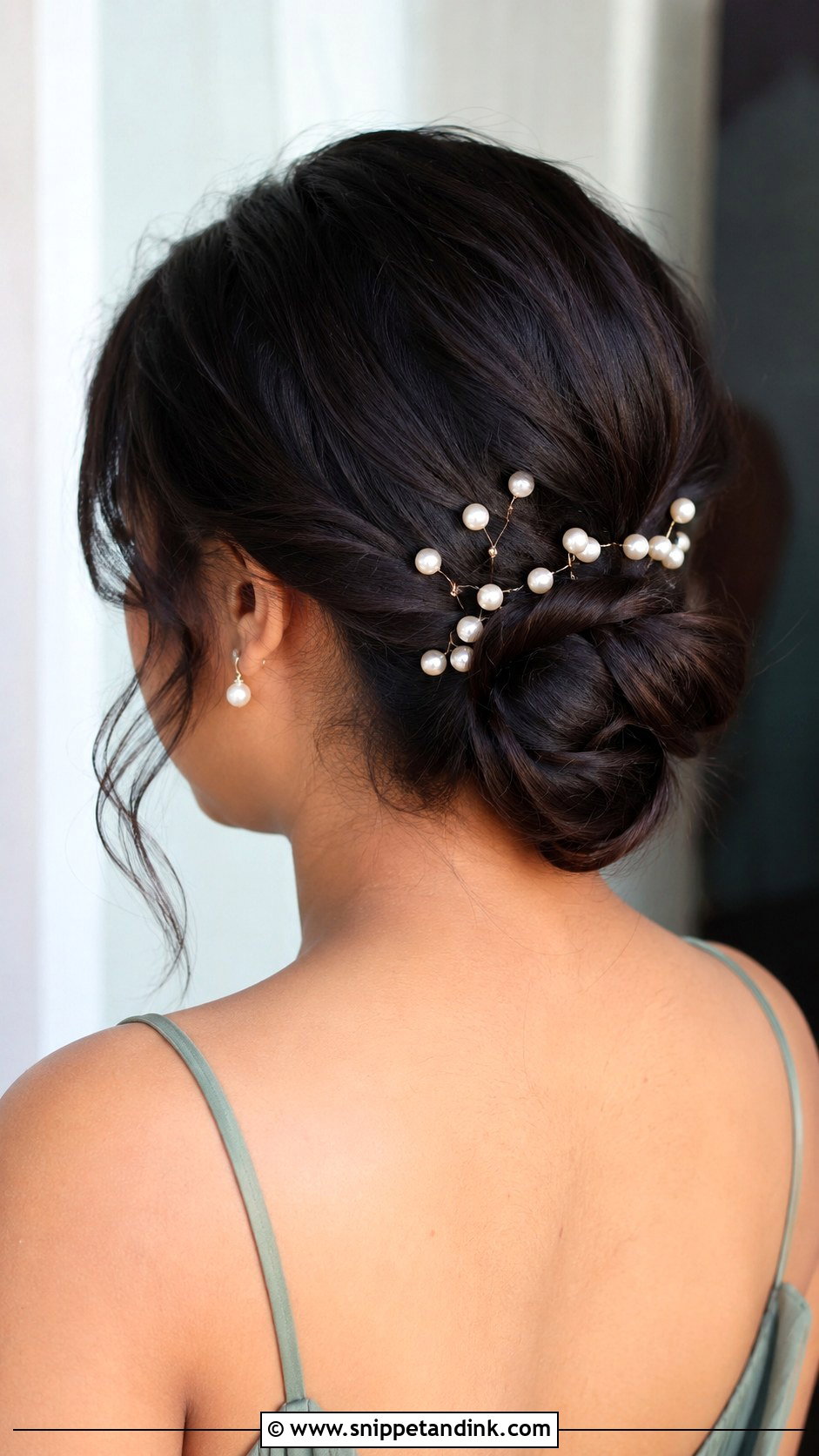 Short Low Bun Bridesmaid Hairstyle - Snippet and Ink - 20 Bridesmaids Hairstyles for Short Hair