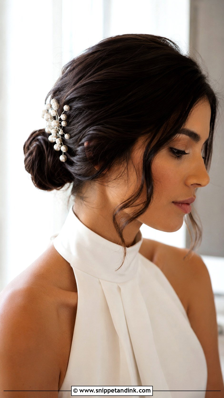 Short Low Bun Wedding Hair - Snippet and Ink - 15 Wedding Hair Styles for Shorter Hair