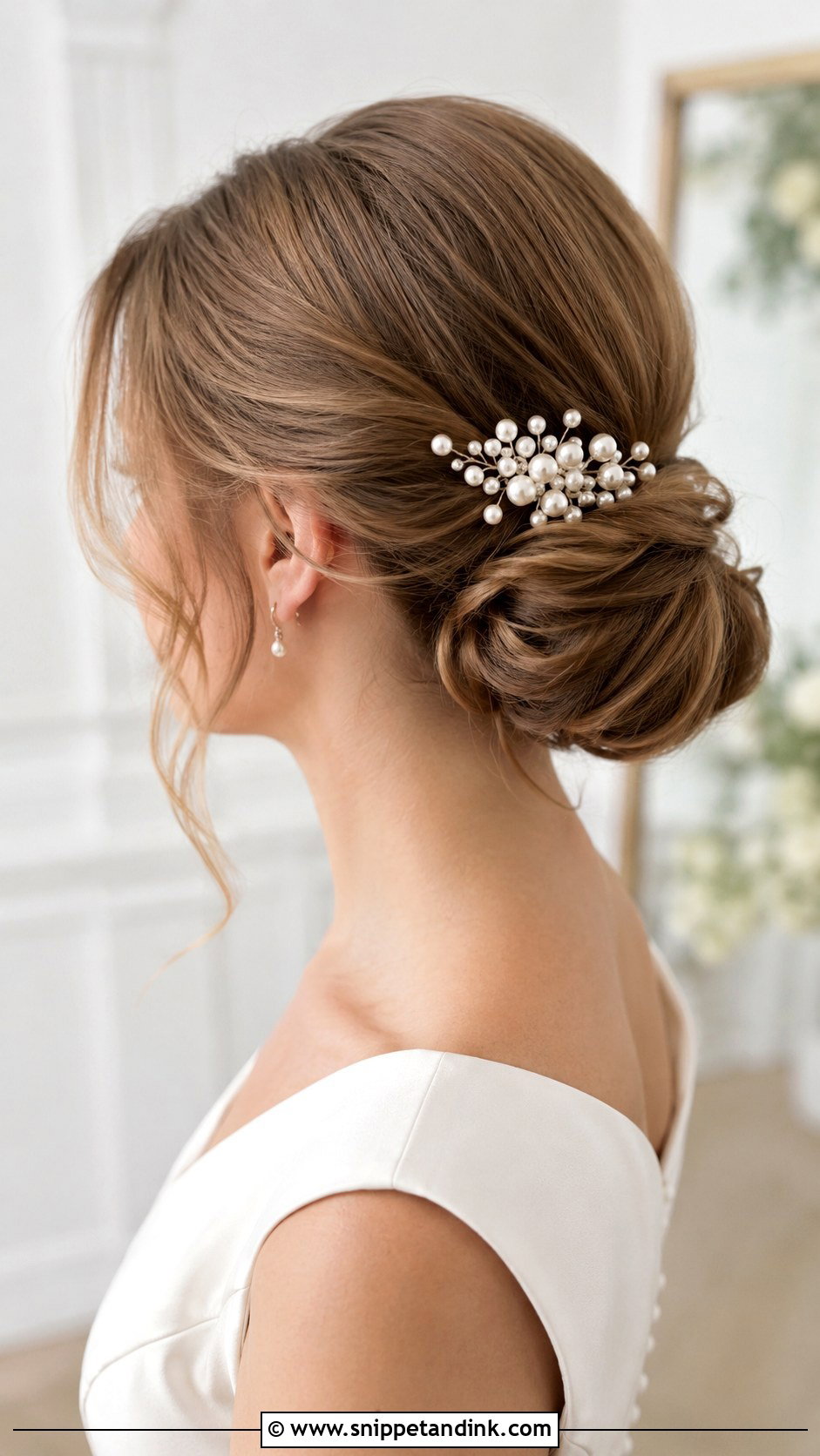 Short Low Bun Wedding Hairstyle - Snippet and Ink - 15 Short Hairstyles for Women Wedding