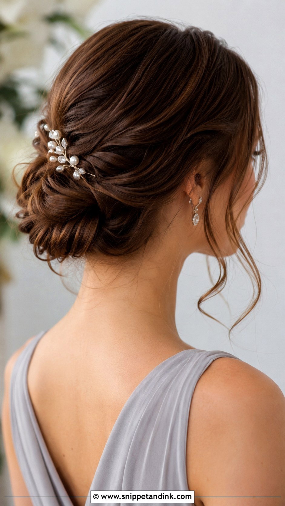 Short Low Twist Updo - Snippet and Ink - 20 Short Hair for Wedding Bridesmaid Ideas