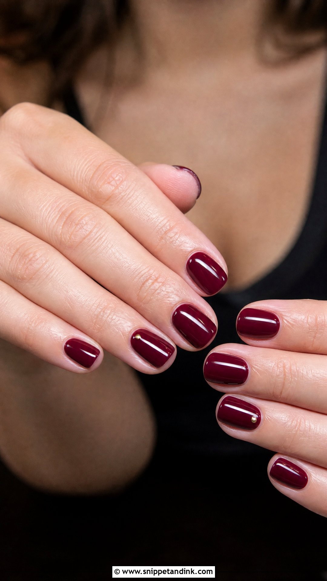 Short Maroon Bridal Nails - Snippet and Ink - 25 Maroon Bridal Nails