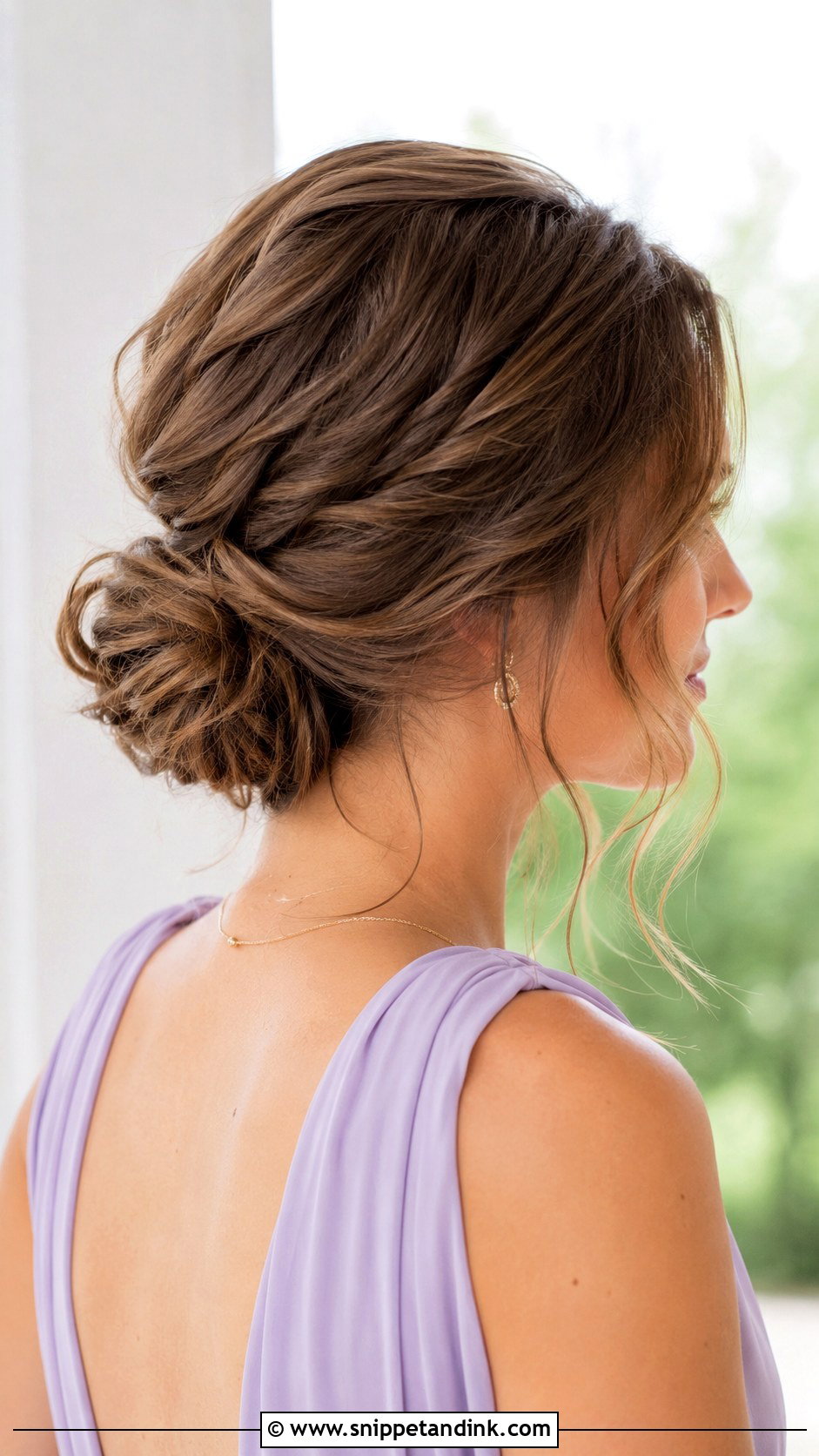Short Messy Bun Bridesmaid Hair - Snippet and Ink - 20 Bridesmaid Hair Short Length Ideas