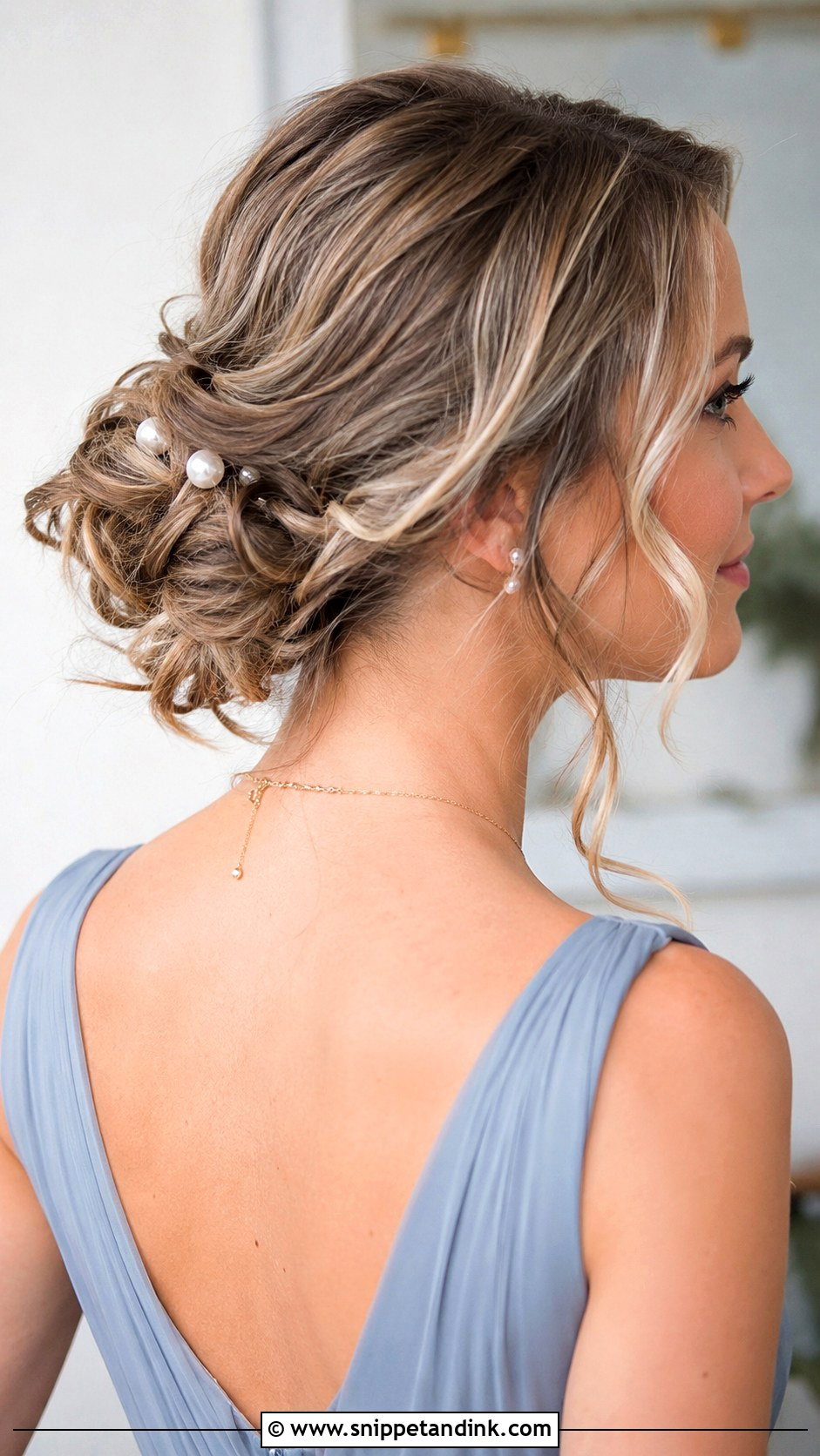 Short Messy Bun For Bridesmaid - Snippet and Ink - 20 Short Hair for Wedding Bridesmaid Ideas