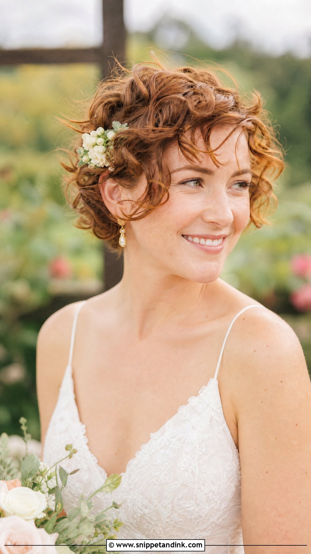 Short Messy Curls Wedding Hair - Snippet and Ink - 15 Curls for Short Hair Wedding