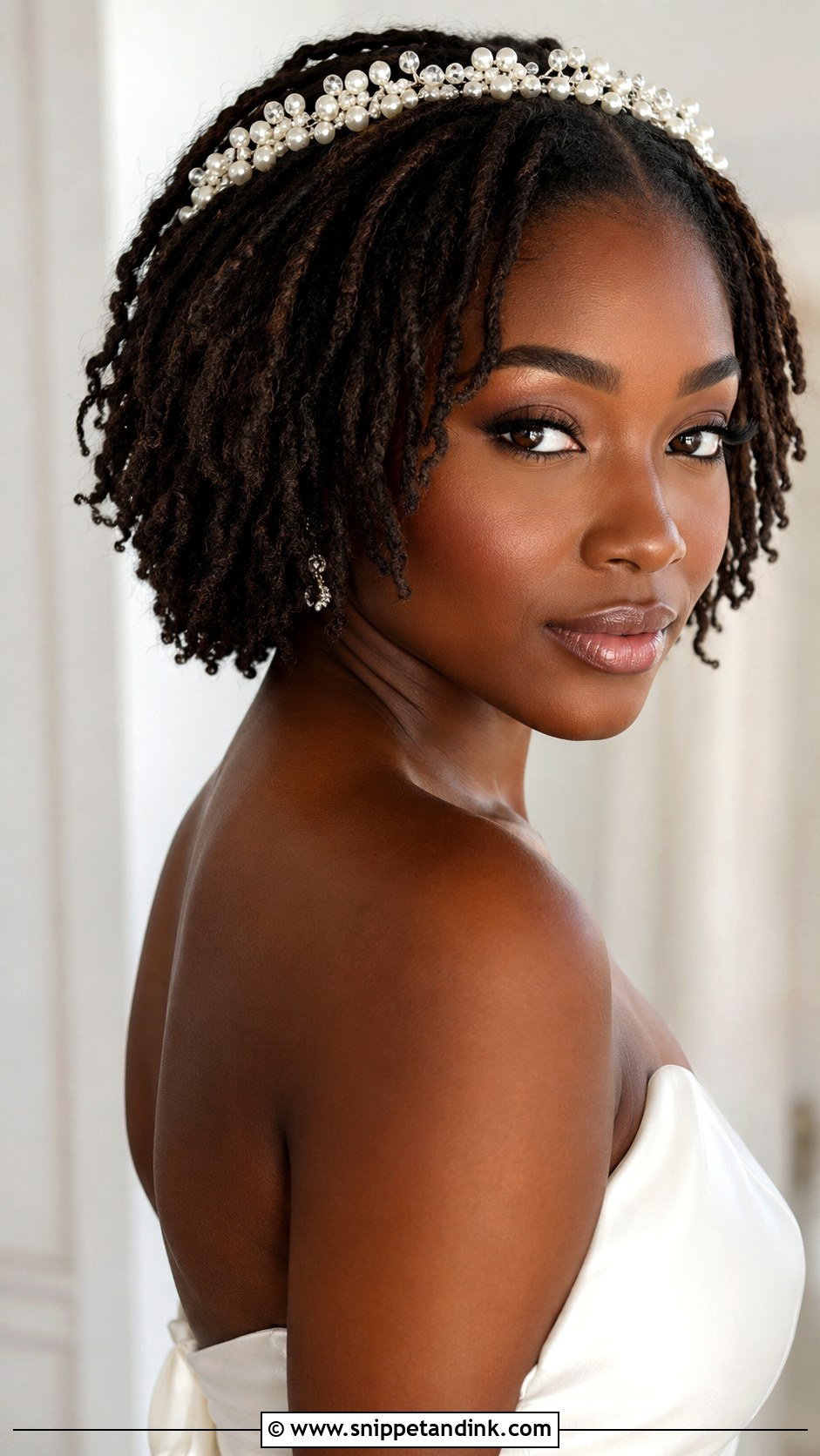 Short Microlocs Wedding Updo - Snippet and Ink - 15 Short Locs Wedding Hairstyles